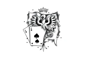 Poland symbol and poker cards Add casino money to it. tattoo idea