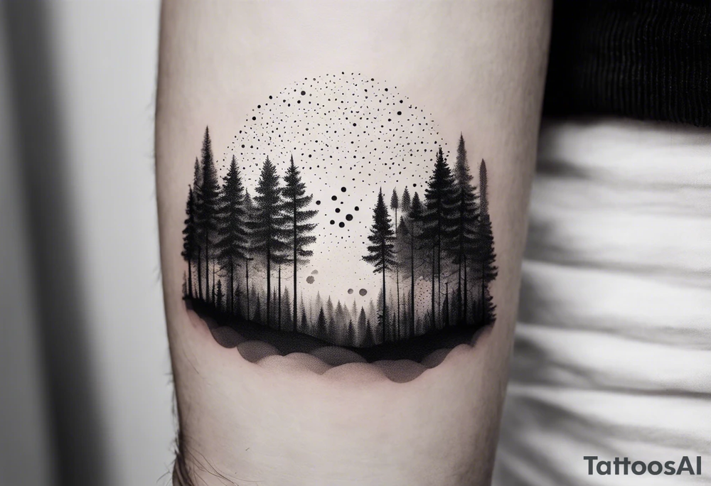 forest, abstract, on hand, no people tattoo idea