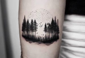 forest, abstract, on hand, no people tattoo idea