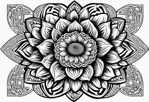 sunflower with a celtic dara knot center tattoo idea