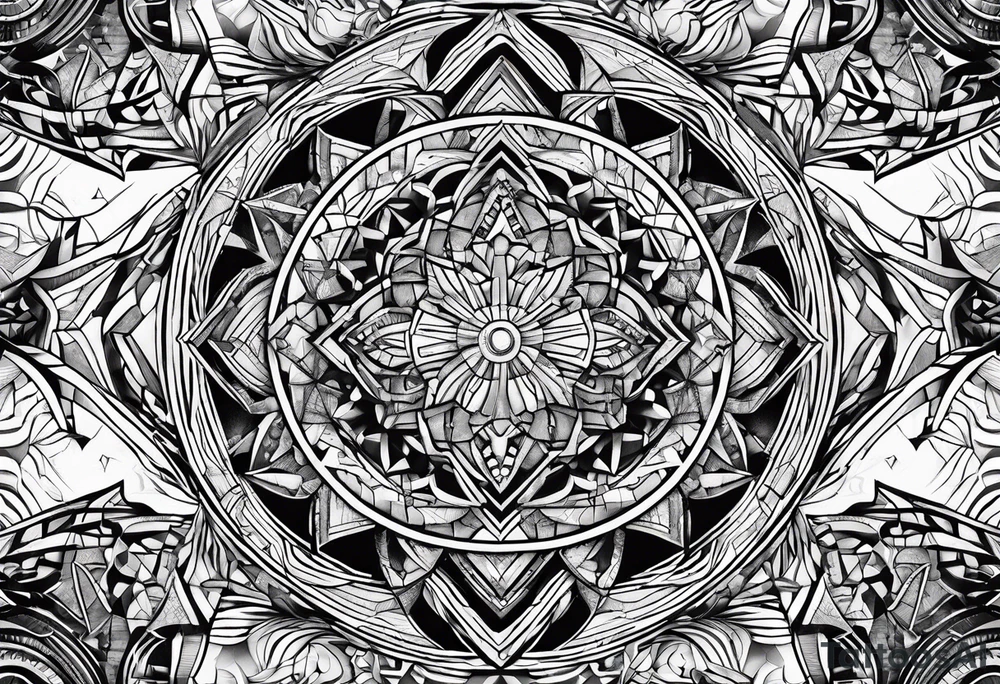 abstract geometrical shapes tattoo idea