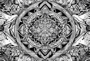 abstract geometrical shapes tattoo idea