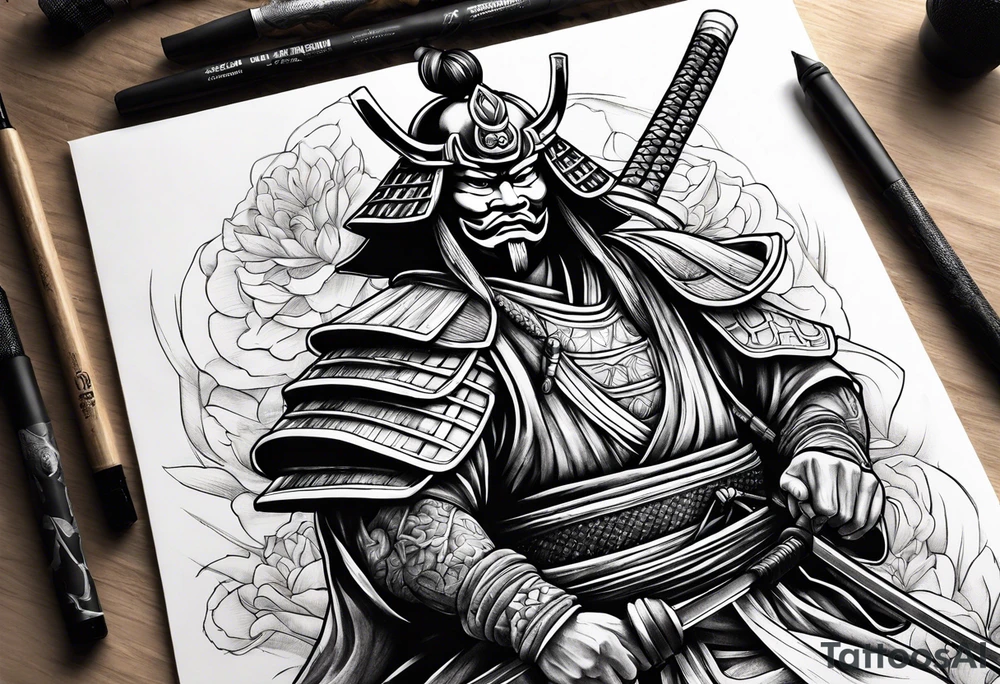 Samurai with mask tattoo idea
