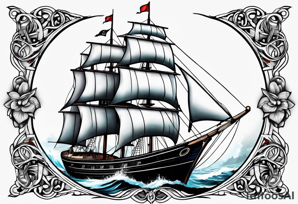 Sail boat tattoo idea