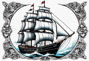 Sail boat tattoo idea