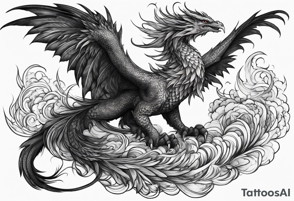 Phoenix dragon. tattoo idea