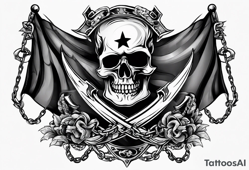 Pirate flags with chains tattoo idea