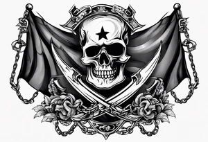Pirate flags with chains tattoo idea