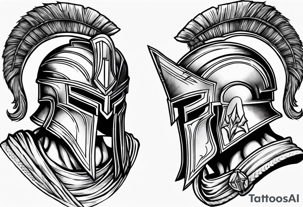 Spartan helmet tattoo idea