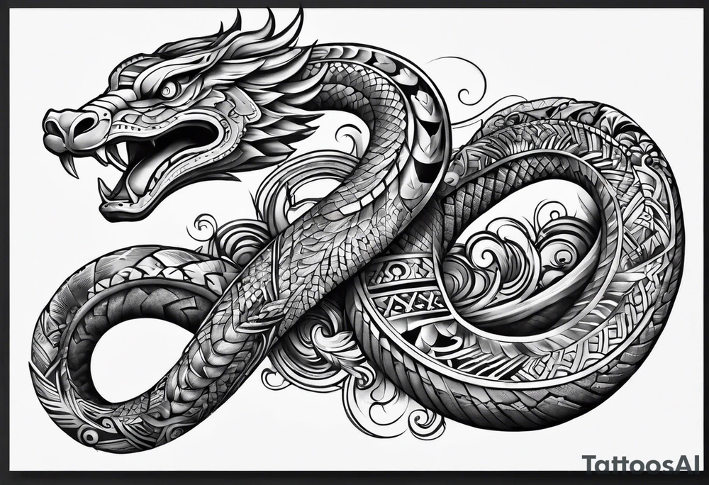 aztec snake sleeve tattoo idea