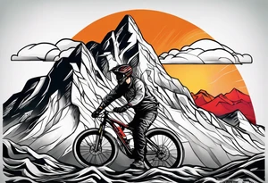 bicycle mountains tattoo idea