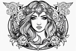 Virgo and Sagittarius zodiac signs blended together tattoo idea