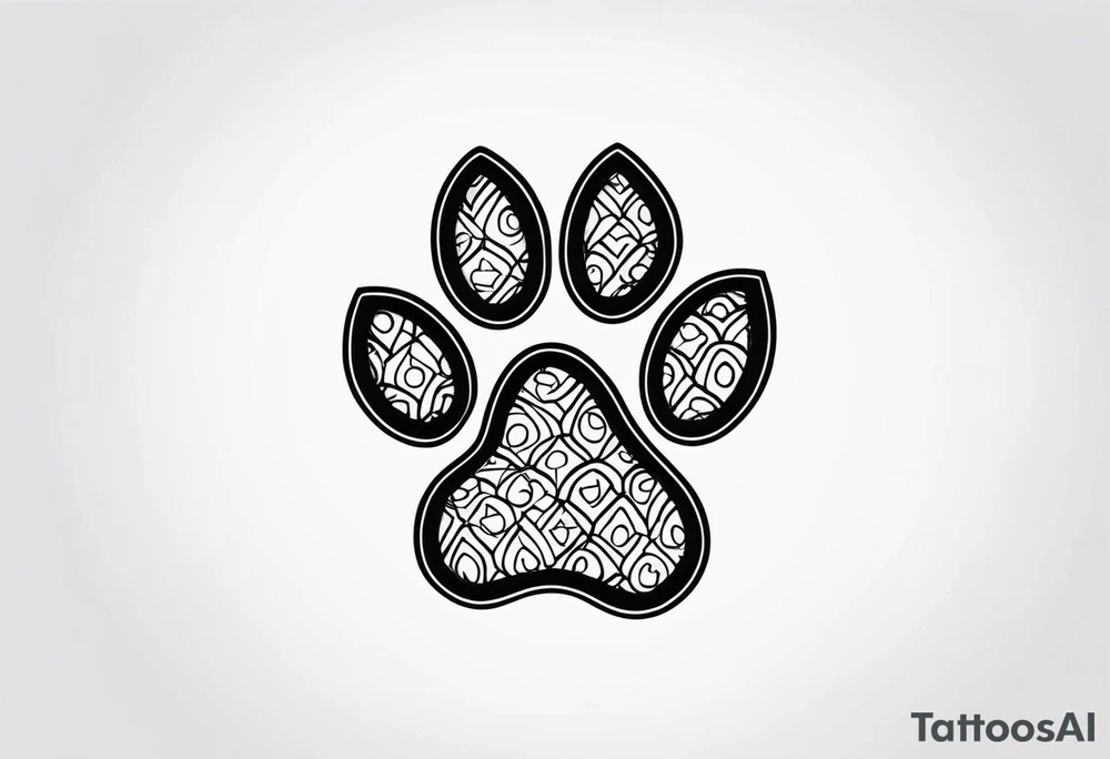 Paw Print with a name Ben tattoo idea