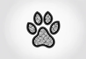 Paw Print with a name Ben tattoo idea