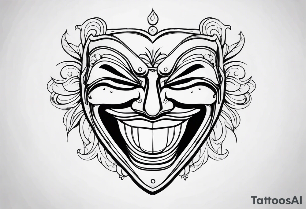 Cool looking Laughing mask tattoo idea
