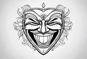 Cool looking Laughing mask tattoo idea
