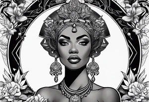 Black Goddess of cocaine tattoo idea