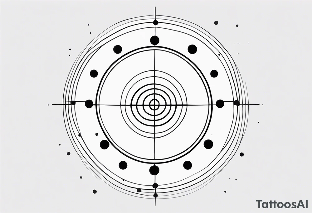 simple shape made from black dots and circles to go on upper arm/shoulder tattoo idea