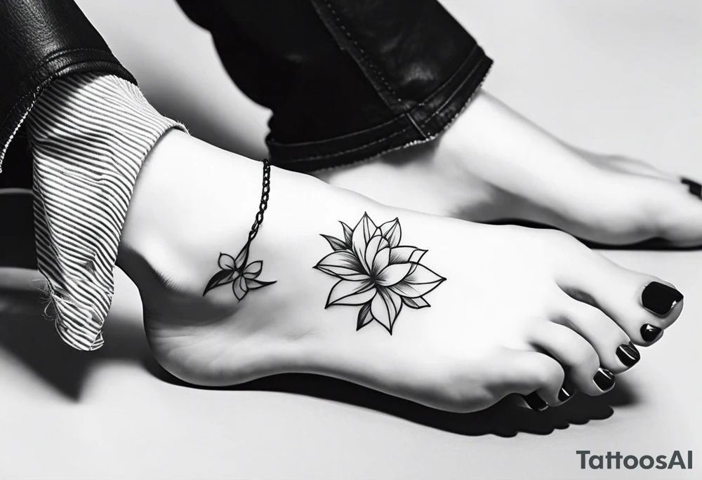 realistic feminine ankle bracelet tattoo tattoo idea