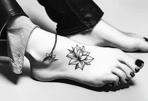 realistic feminine ankle bracelet tattoo tattoo idea