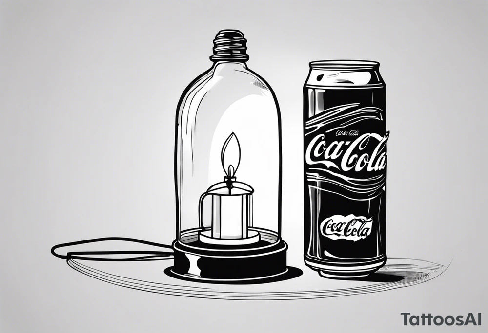 Antique Coca Cola lamp tattoo idea