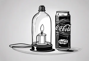 Antique Coca Cola lamp tattoo idea