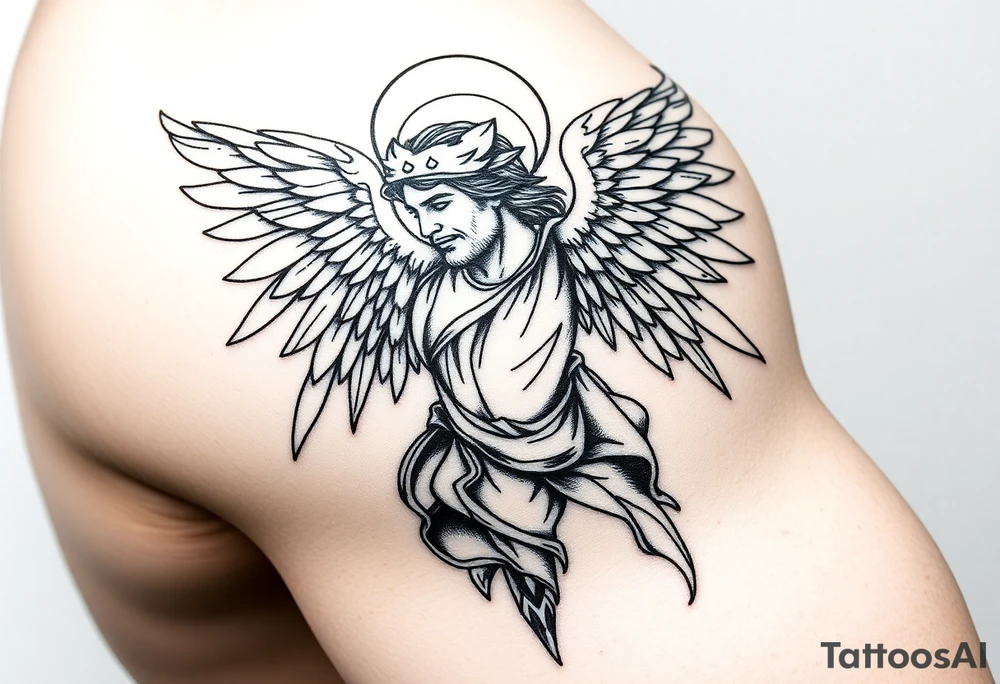 Strong and Powerful archangel saint michael tattoo idea
