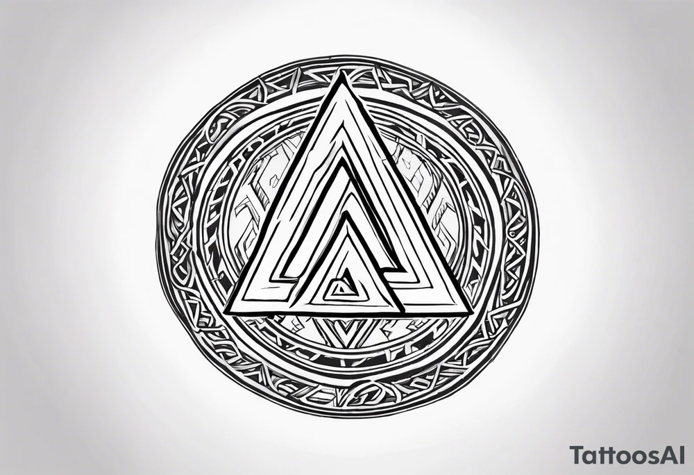 Valhalla shield valknut axe steps tattoo idea