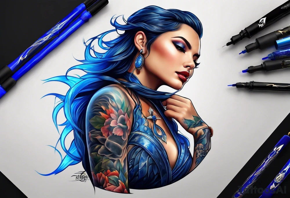 Blue Lightning tattoo idea