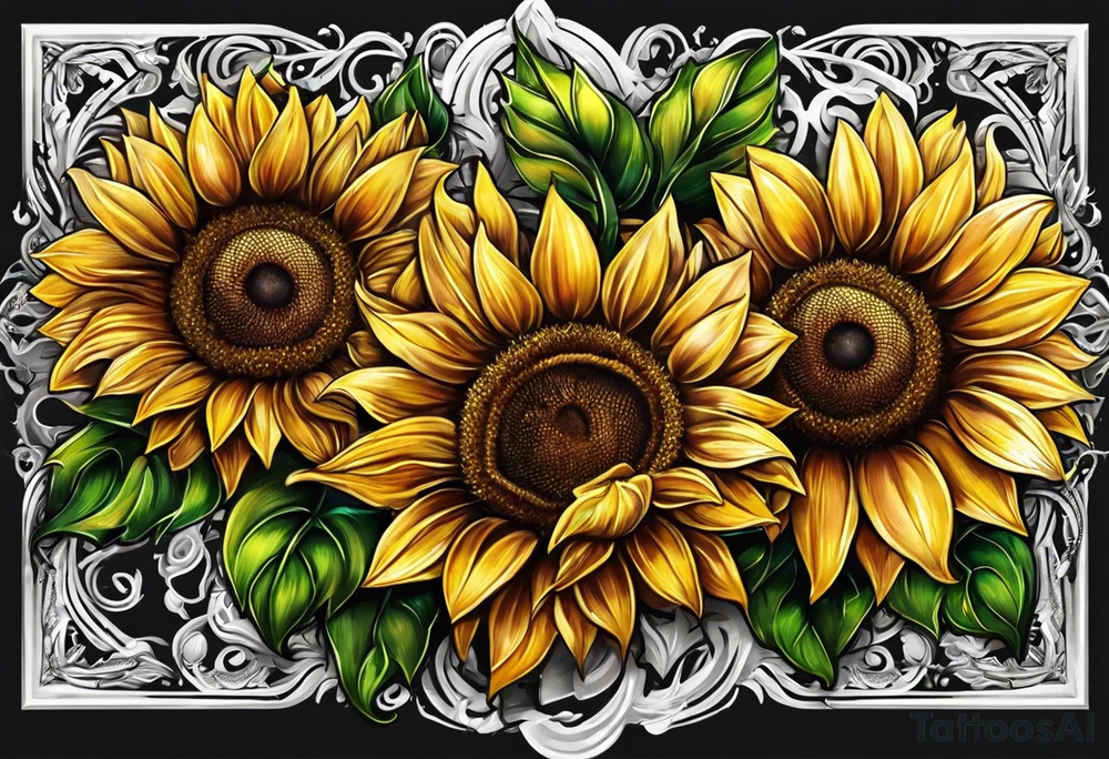Sunflower chain tattoo idea
