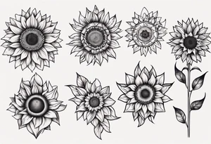Seven sunflowers tattoo idea