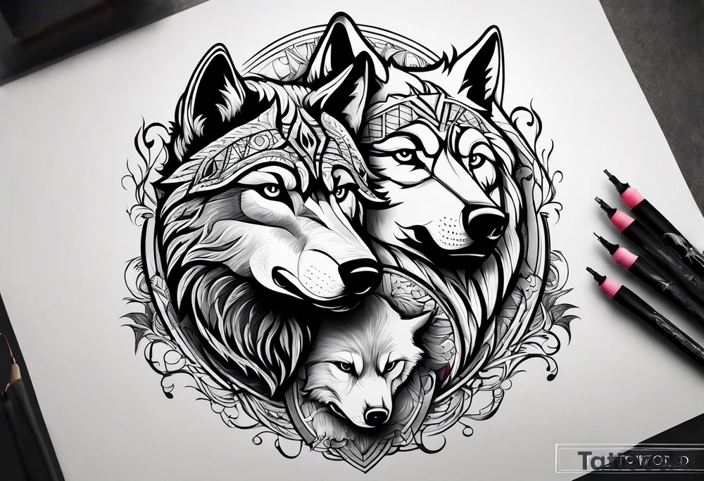 Two wolves. One bad wolf and one Good wolf tattoo idea