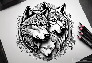 Two wolves. One bad wolf and one Good wolf tattoo idea
