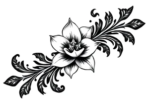 State or louisiana with magnolia flower in tooled leather tattoo idea