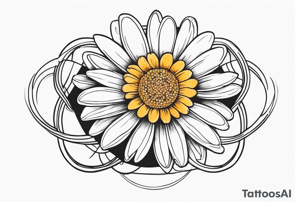 infinity symbol with  daisy tattoo idea
