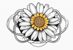 infinity symbol with  daisy tattoo idea