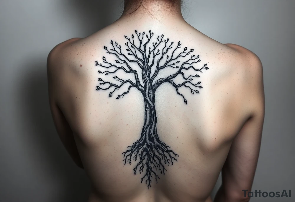 Tree, roots, branches - a lively organic style, combined with the official scheme of sephirot. tattoo idea