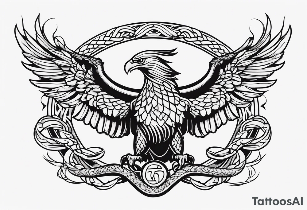 Slavic eagle fighting a snake tattoo idea