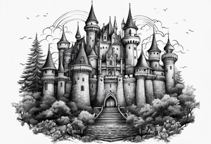 tall castle tattoo idea