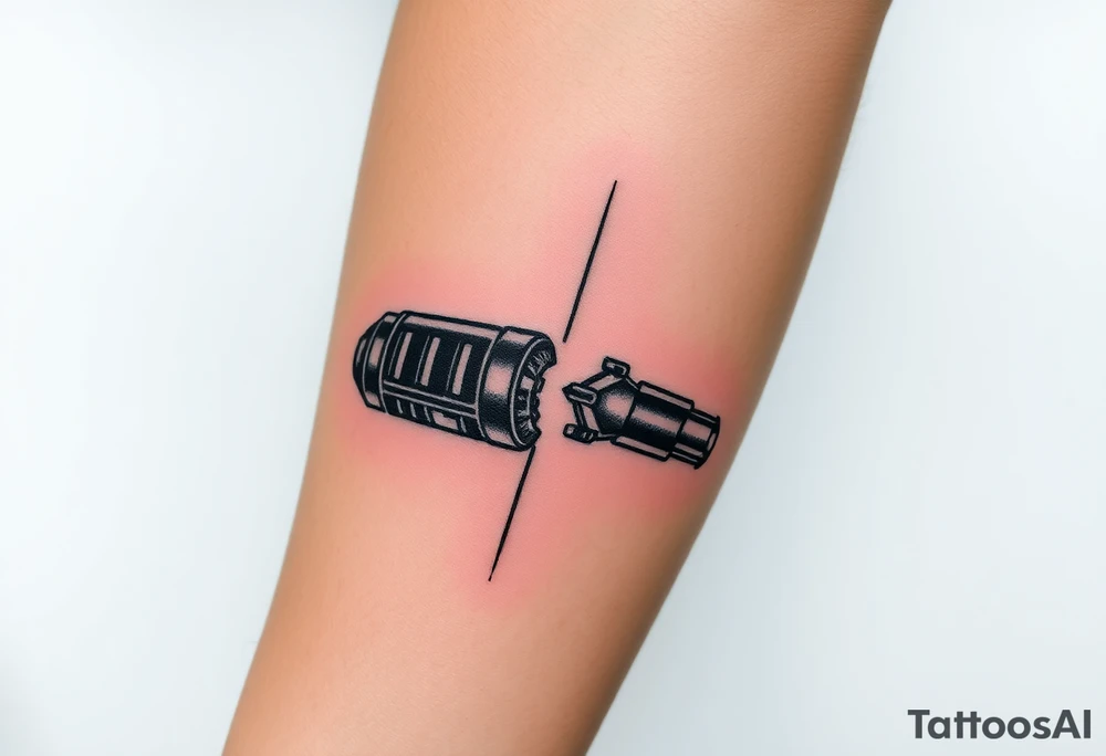 Light saber broken hilt tattoo idea