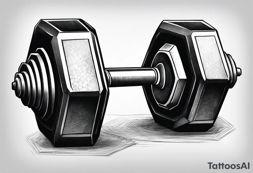 hexagonal dumbbell tattoo idea