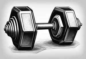 hexagonal dumbbell tattoo idea