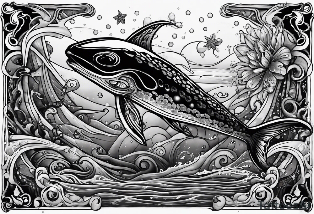 invisible squid in the dark tattoo idea