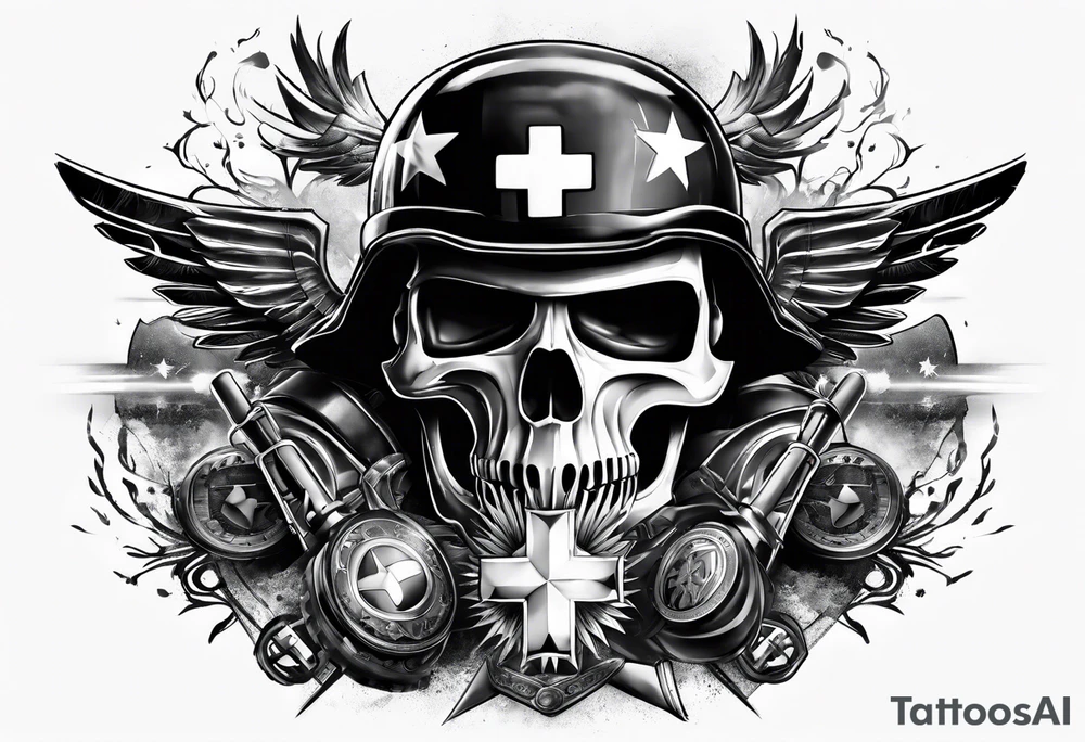 medic war battlefield gear full body tattoo idea