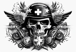medic war battlefield gear full body tattoo idea