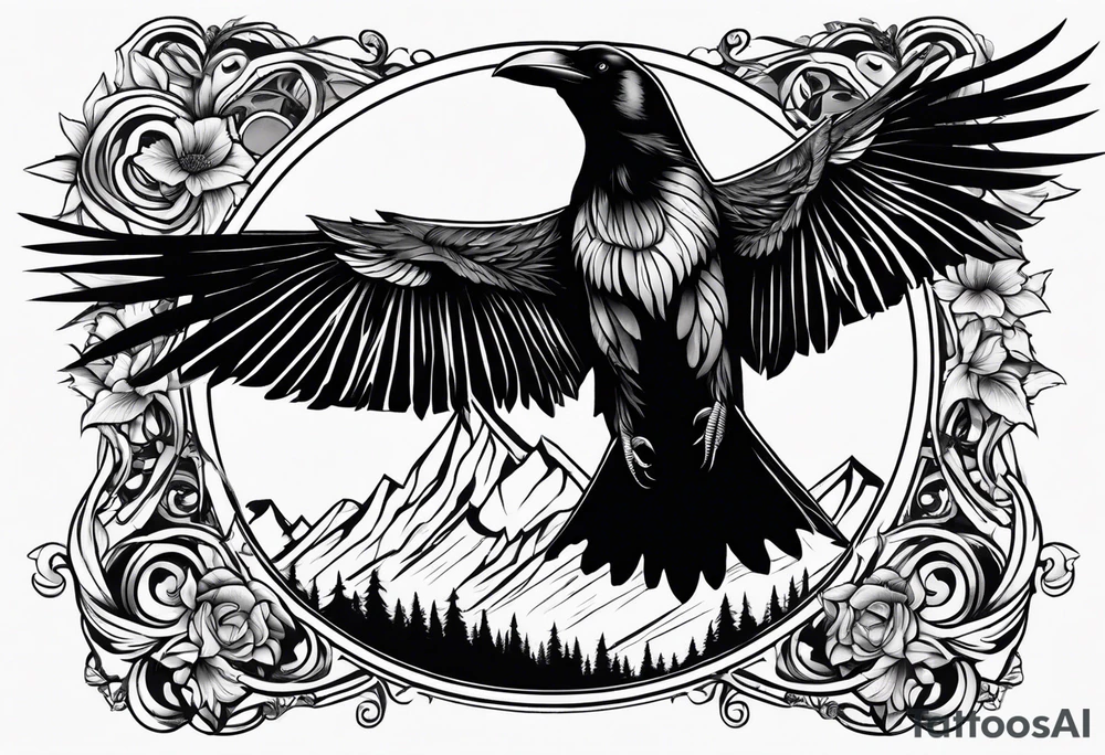 A raven Gothic tattoo idea