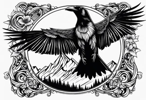 A raven Gothic tattoo idea