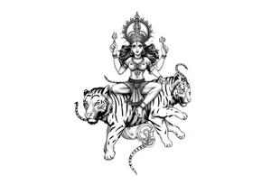 Durga on tigers tattoo idea