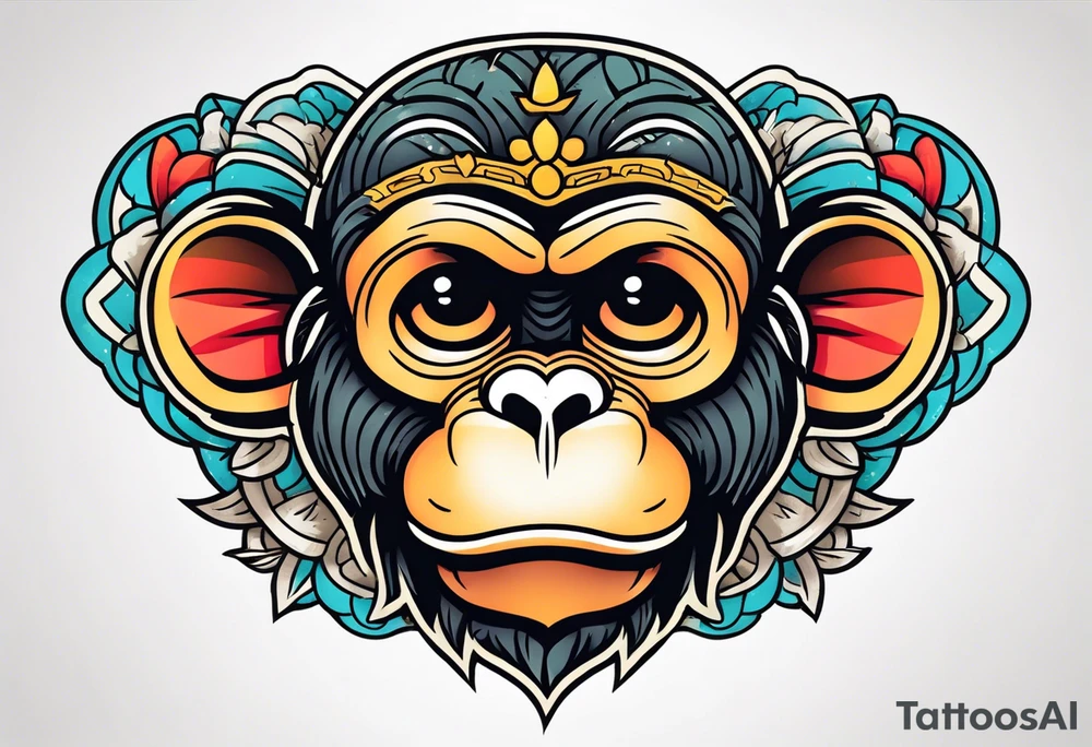 rich monkey tattoo idea