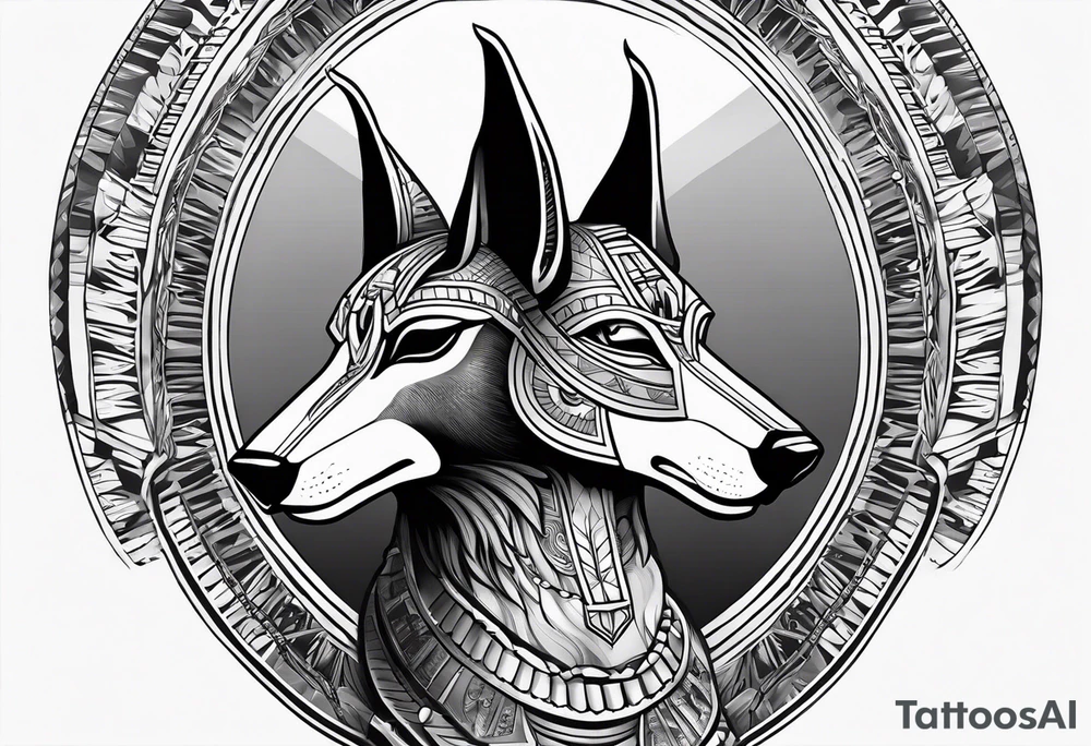 Anubis egyptian 
 back tattoo tattoo idea